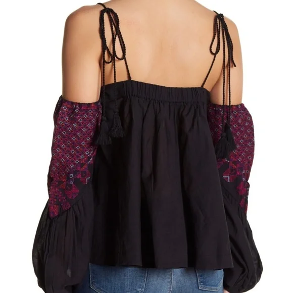 FREE PEOPLE Vacay Vibin' Blouse New M - Picture 2 of 5